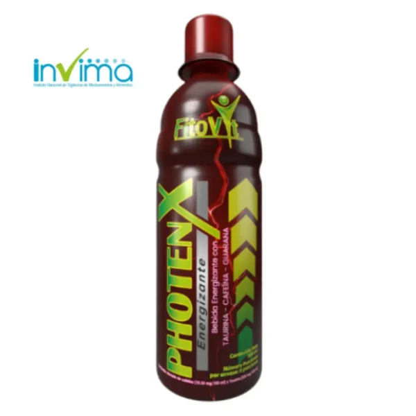 Botella de PhotenX Fitovit de 500ml, suplemento energético natural para combatir el cansancio y mejorar el bienestar general.