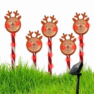 Bastones Navideno Led De Reno Solar