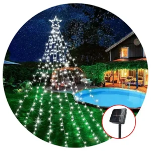 Estrella Punta de Árbol Cascada Solar LED