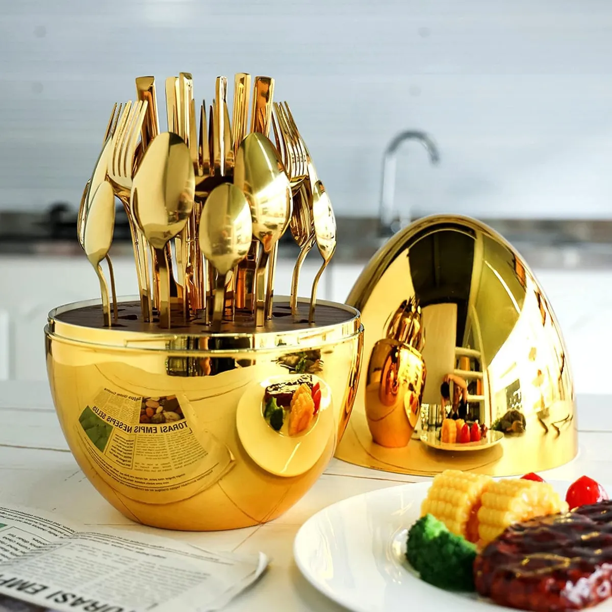 Set de Cubiertos de 24 Piezas en Acero Inoxidable