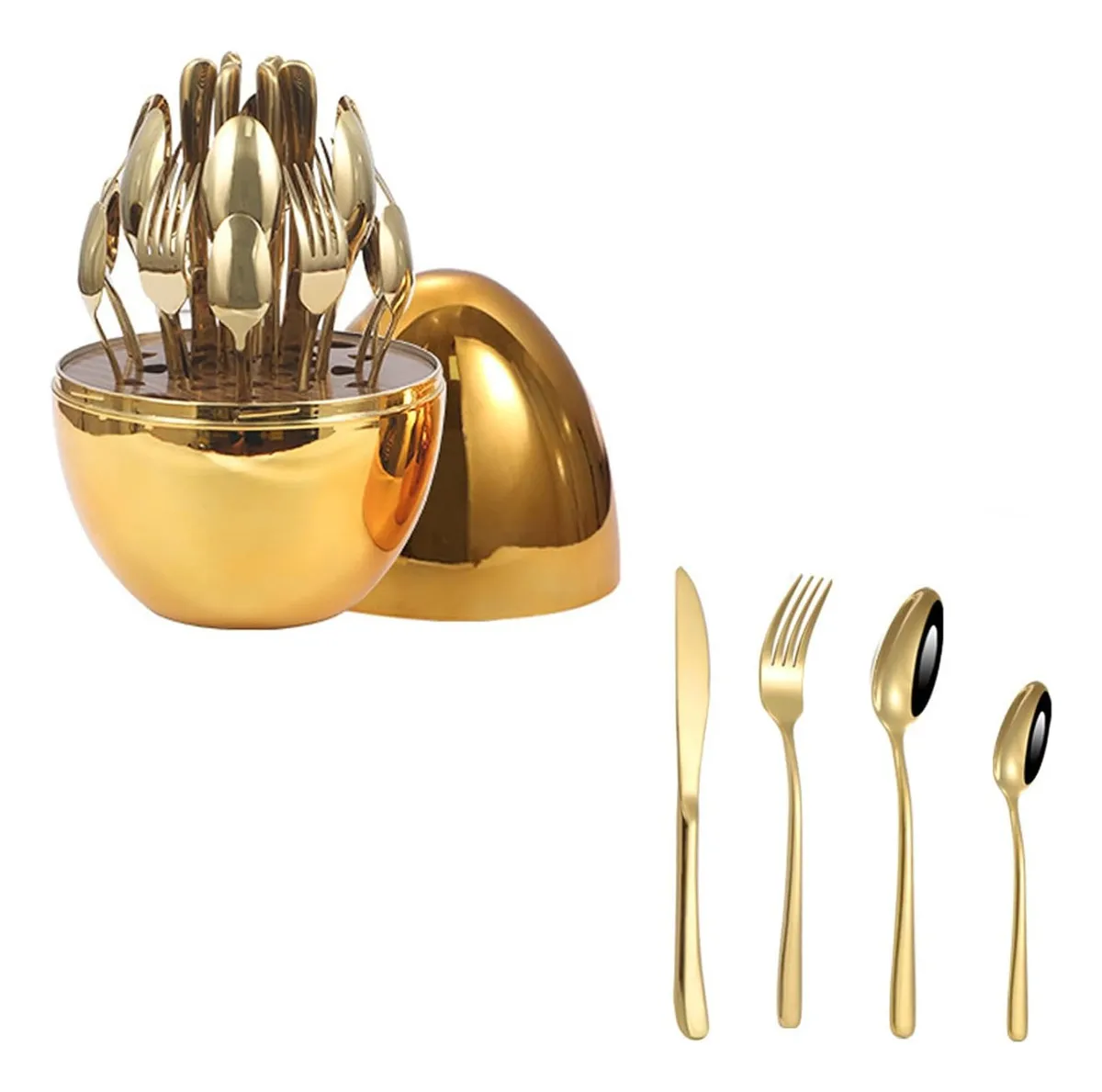 Set de Cubiertos de 24 Piezas en Acero Inoxidable